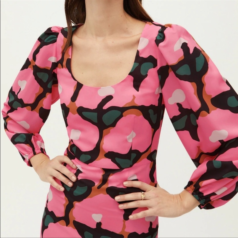 Rhode Blair Dress in Pink Crepe Rose